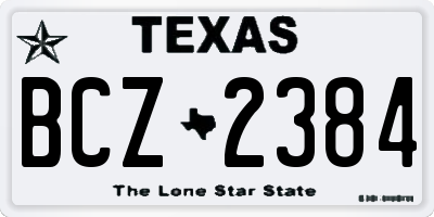 TX license plate BCZ2384