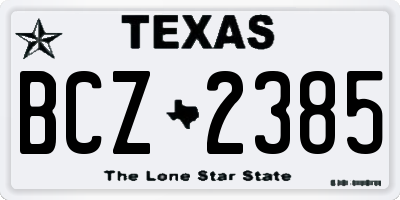 TX license plate BCZ2385