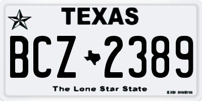 TX license plate BCZ2389