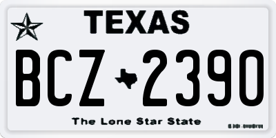 TX license plate BCZ2390