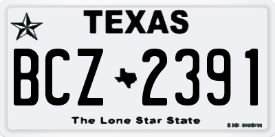 TX license plate BCZ2391