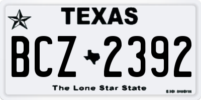 TX license plate BCZ2392