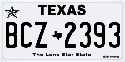 TX license plate BCZ2393