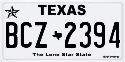 TX license plate BCZ2394