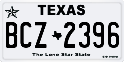 TX license plate BCZ2396