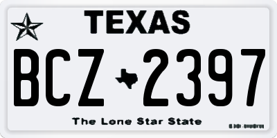 TX license plate BCZ2397