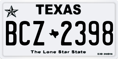 TX license plate BCZ2398