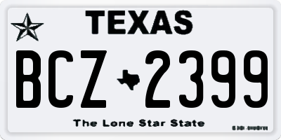 TX license plate BCZ2399