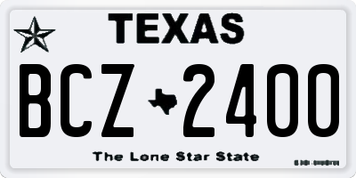 TX license plate BCZ2400