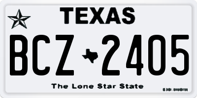 TX license plate BCZ2405