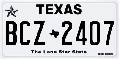 TX license plate BCZ2407