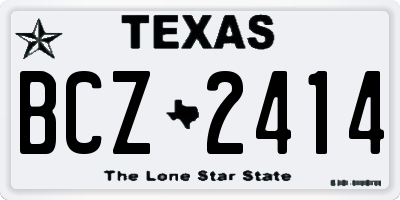 TX license plate BCZ2414