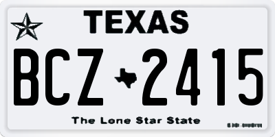 TX license plate BCZ2415