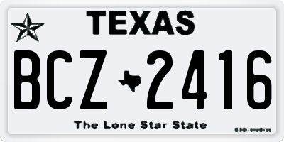 TX license plate BCZ2416