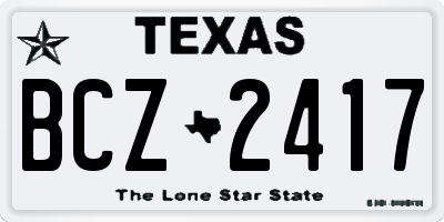 TX license plate BCZ2417