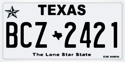 TX license plate BCZ2421