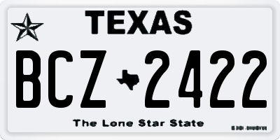 TX license plate BCZ2422