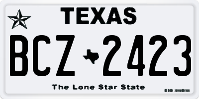 TX license plate BCZ2423