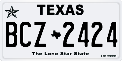 TX license plate BCZ2424