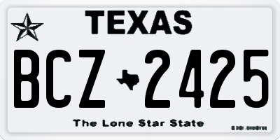 TX license plate BCZ2425