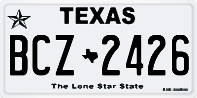 TX license plate BCZ2426