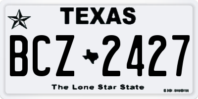 TX license plate BCZ2427