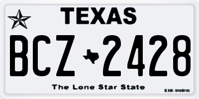 TX license plate BCZ2428