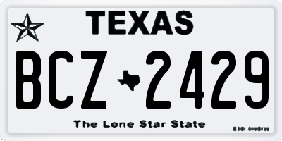 TX license plate BCZ2429