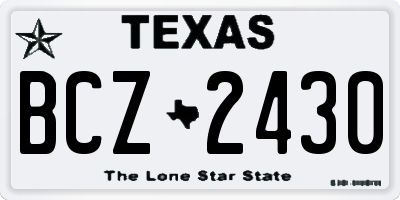 TX license plate BCZ2430