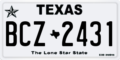 TX license plate BCZ2431