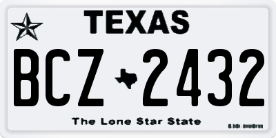 TX license plate BCZ2432