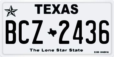 TX license plate BCZ2436