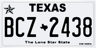 TX license plate BCZ2438
