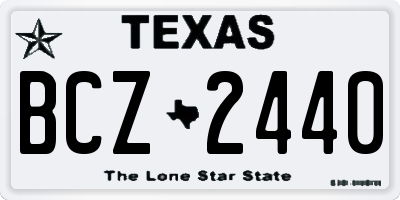 TX license plate BCZ2440