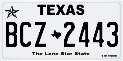 TX license plate BCZ2443