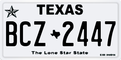 TX license plate BCZ2447