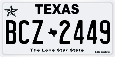 TX license plate BCZ2449