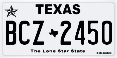 TX license plate BCZ2450