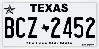 TX license plate BCZ2452