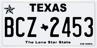 TX license plate BCZ2453