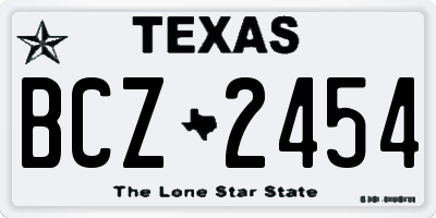 TX license plate BCZ2454