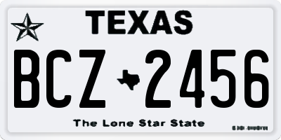 TX license plate BCZ2456