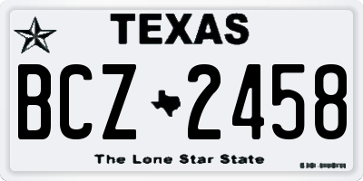 TX license plate BCZ2458