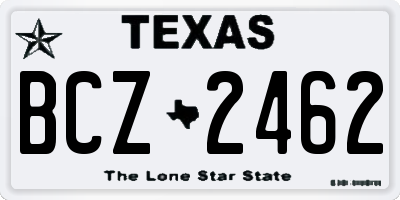 TX license plate BCZ2462
