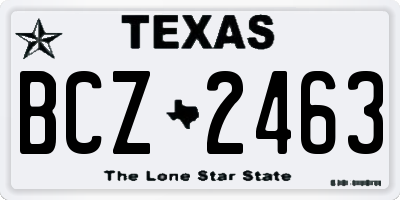 TX license plate BCZ2463
