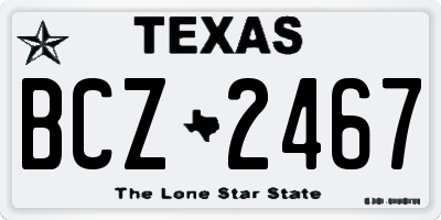 TX license plate BCZ2467