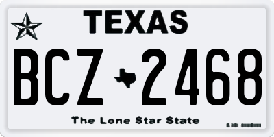 TX license plate BCZ2468