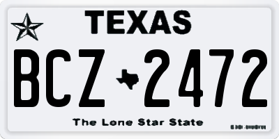 TX license plate BCZ2472