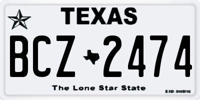 TX license plate BCZ2474