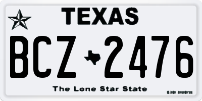 TX license plate BCZ2476